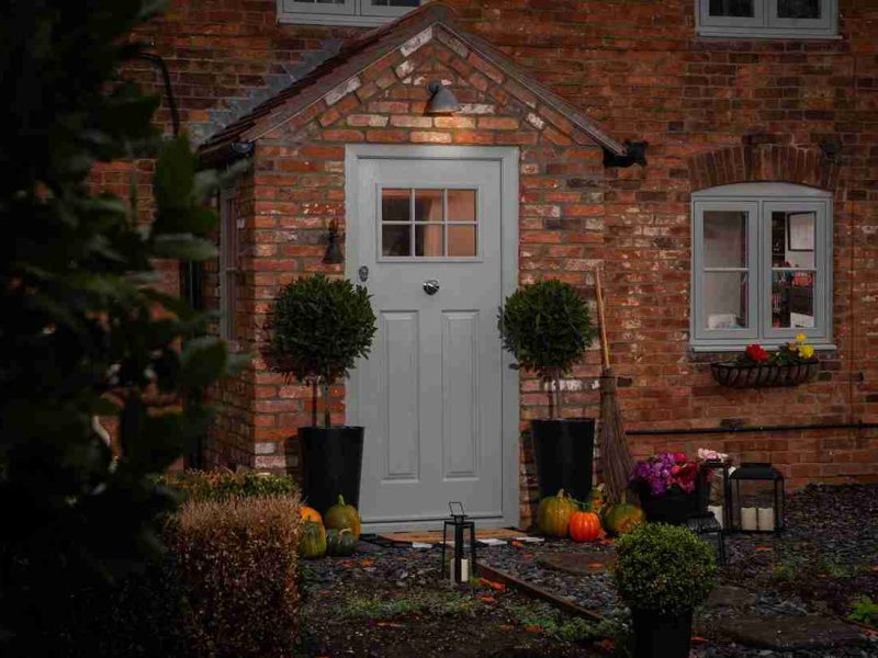 A grey composite door for brick home in Dorset.