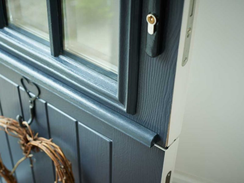 Blue stable doors in a Dorset home.