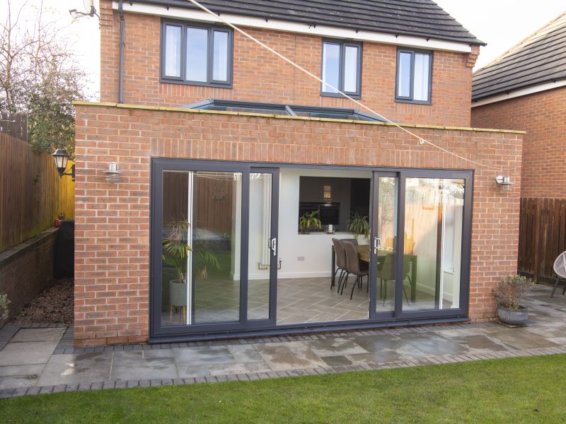 Bespoke grey sliding upvc patio doors in Dorset.