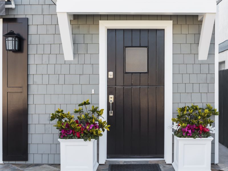 Black stable door for a home in Dorset.