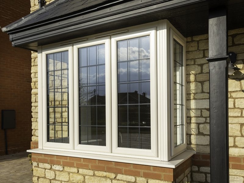 White uPVC bow and bay windows in Bournemouth, Dorset.