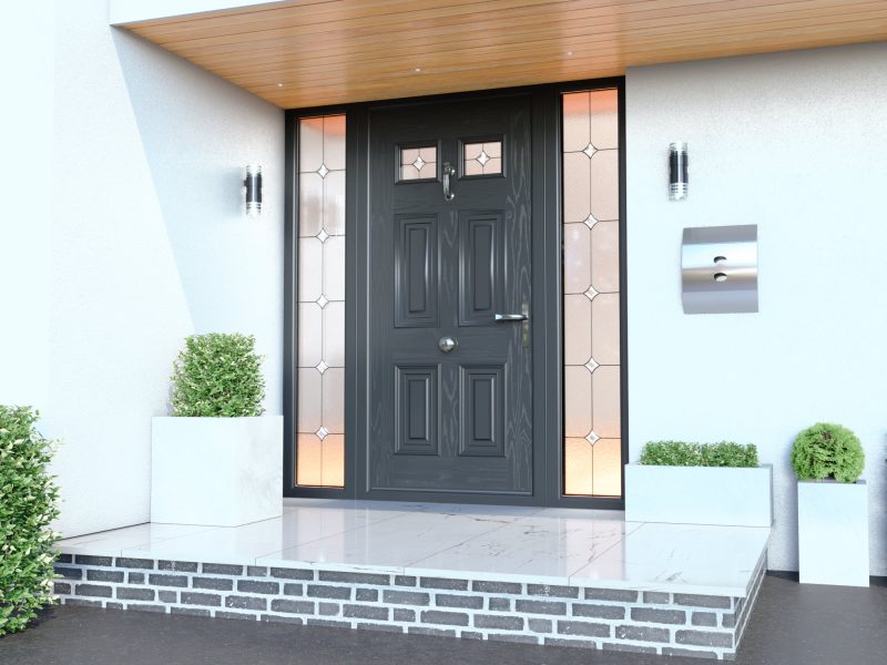 Black Palladio door for a home in Dorset.