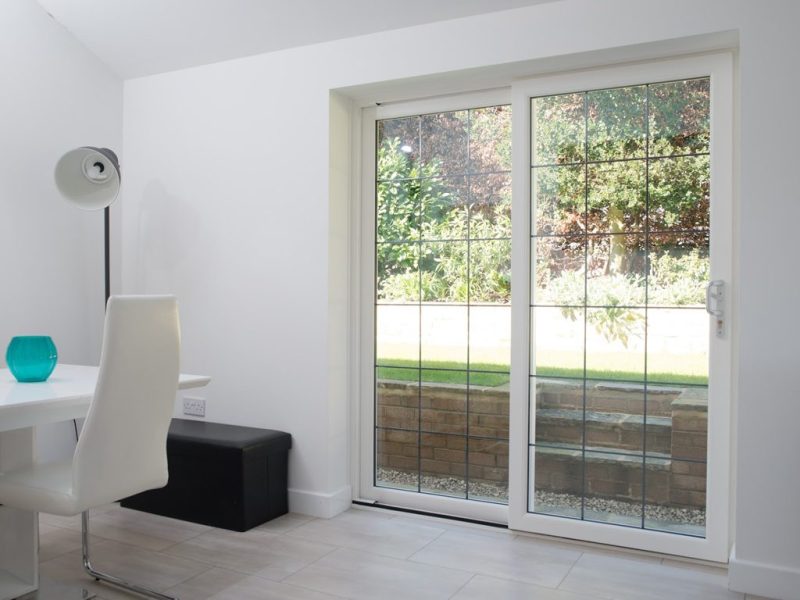 Chrome patio door handles for a home in Bournemouth.